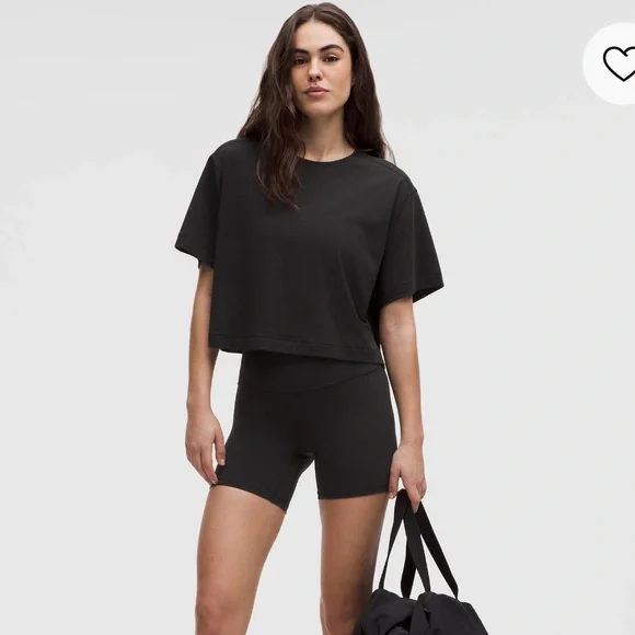 lululemon athletica All Yours Organic Cotton Cropped T-Shirt, Black, S - Picture 2 of 6